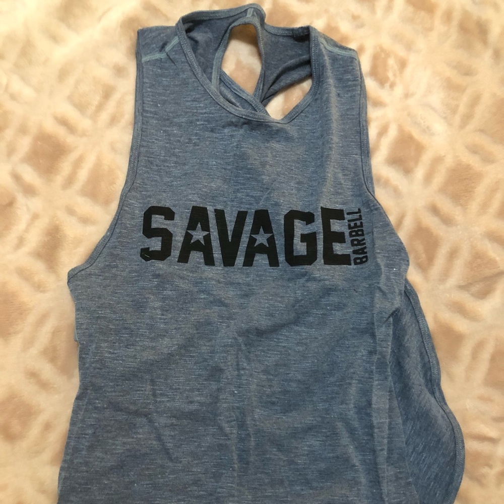 Savage Barbell open back tank.